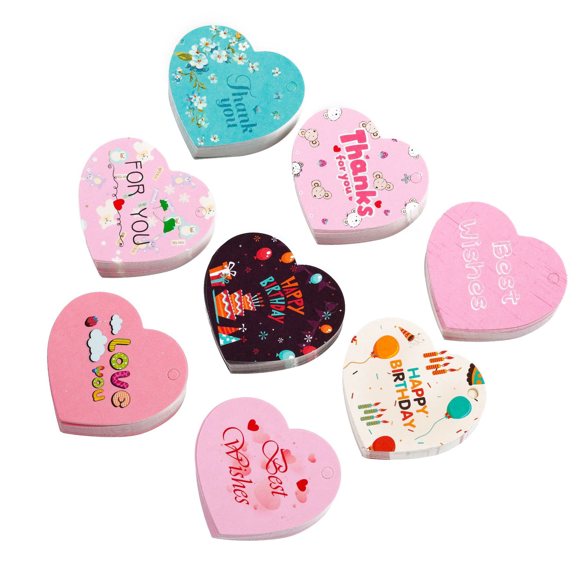 Flower Supplies - 100 stuks Bedankkaartjes Hartvormige Liefdeszakjes Hangtags